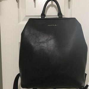 Tahari vegan leather backpack.